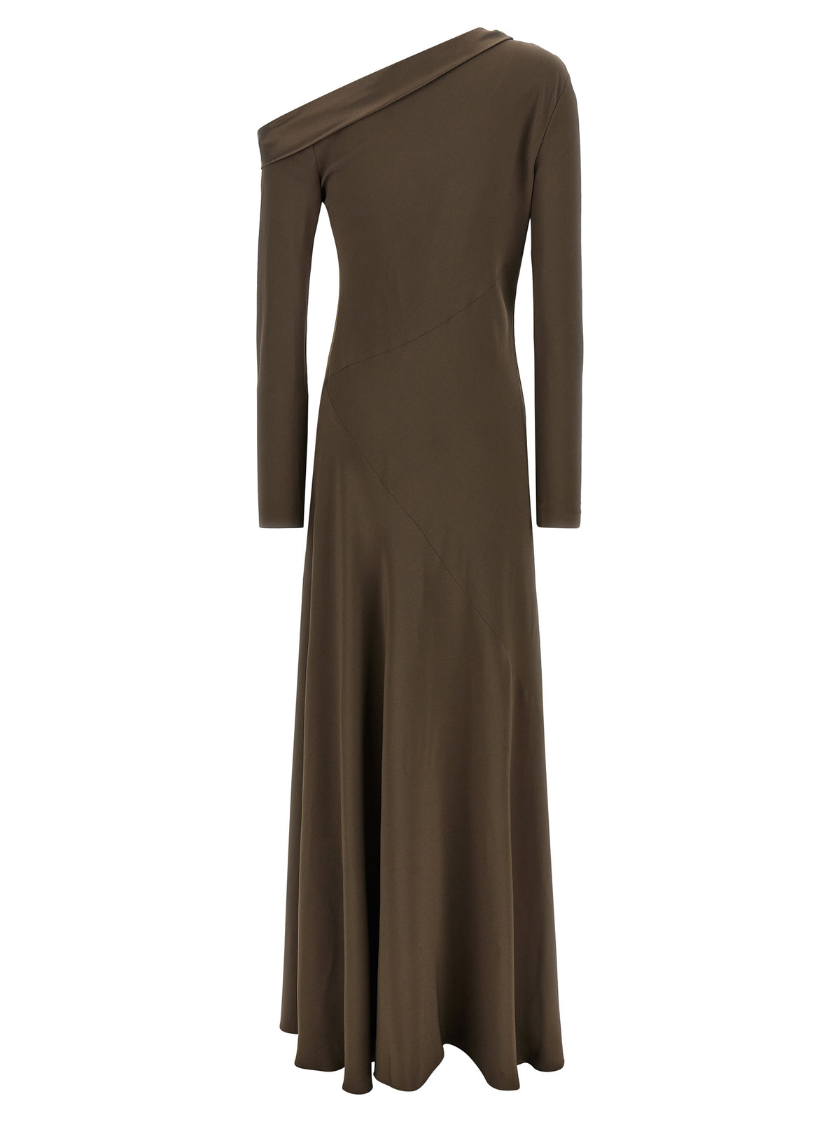 Brown Viscose Long Dress