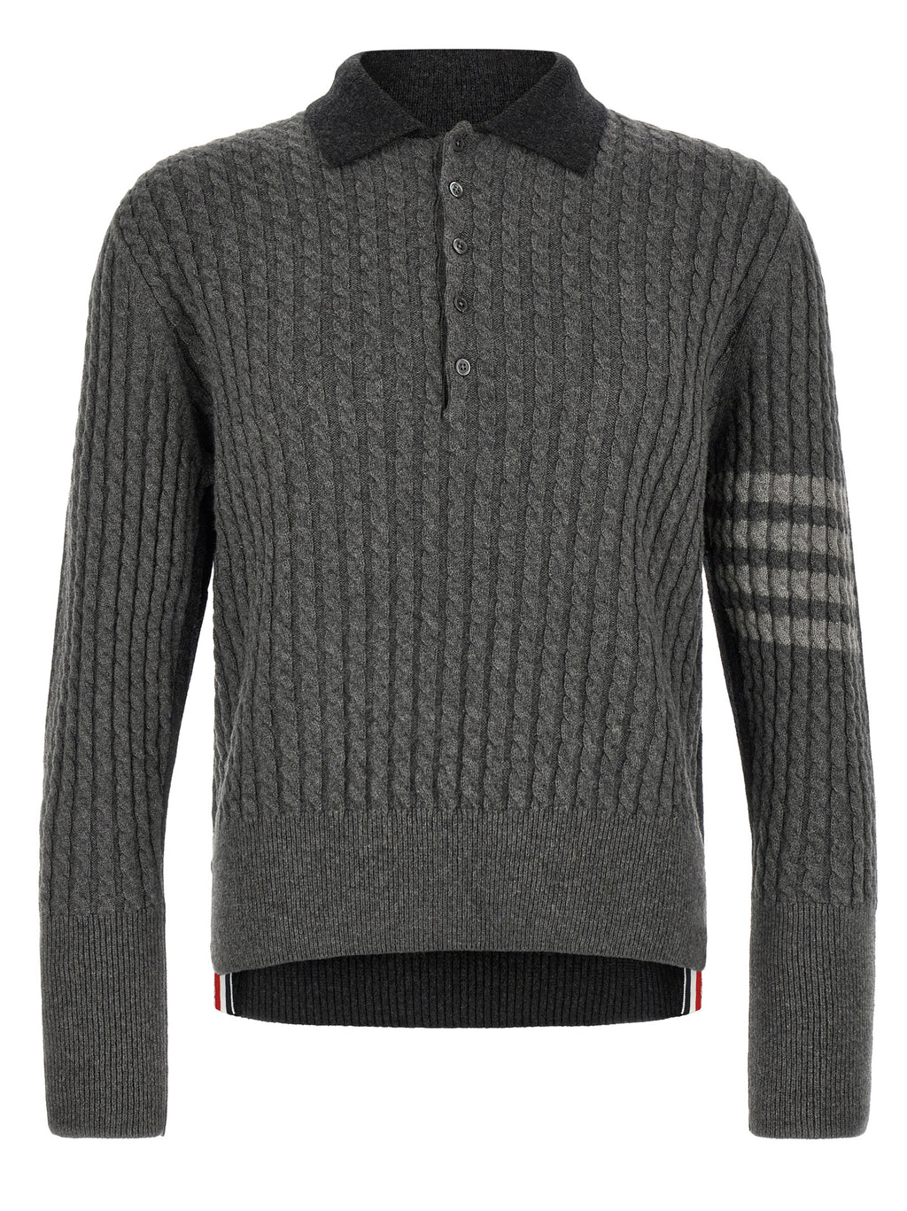 Gray Virgin Wool Polo Shirt