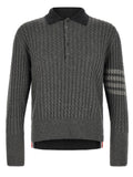 Gray Virgin Wool Polo Shirt
