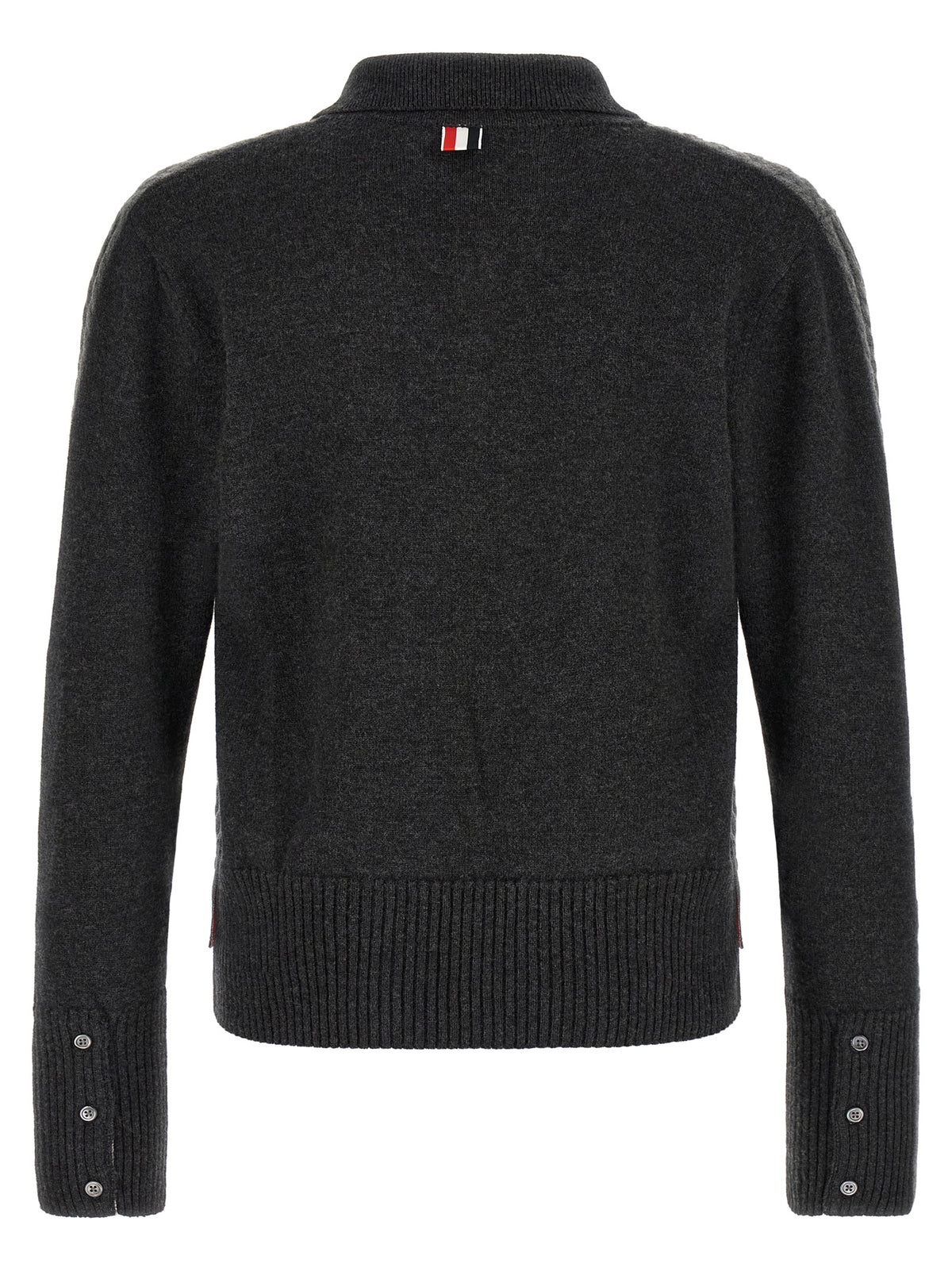 Gray Virgin Wool Polo Shirt