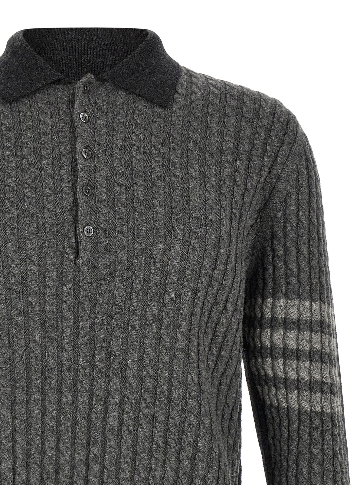 Gray Virgin Wool Polo Shirt