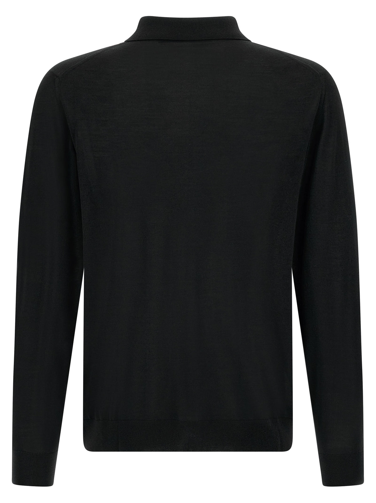 Black Wool Polo Shirt