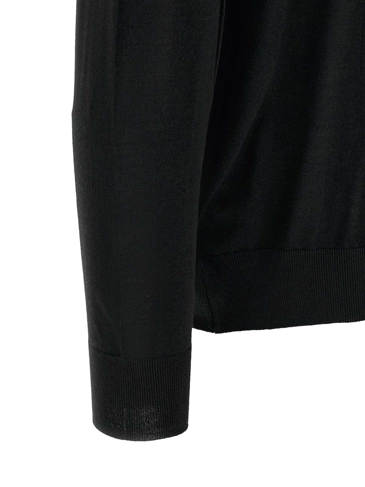 Black Wool Polo Shirt