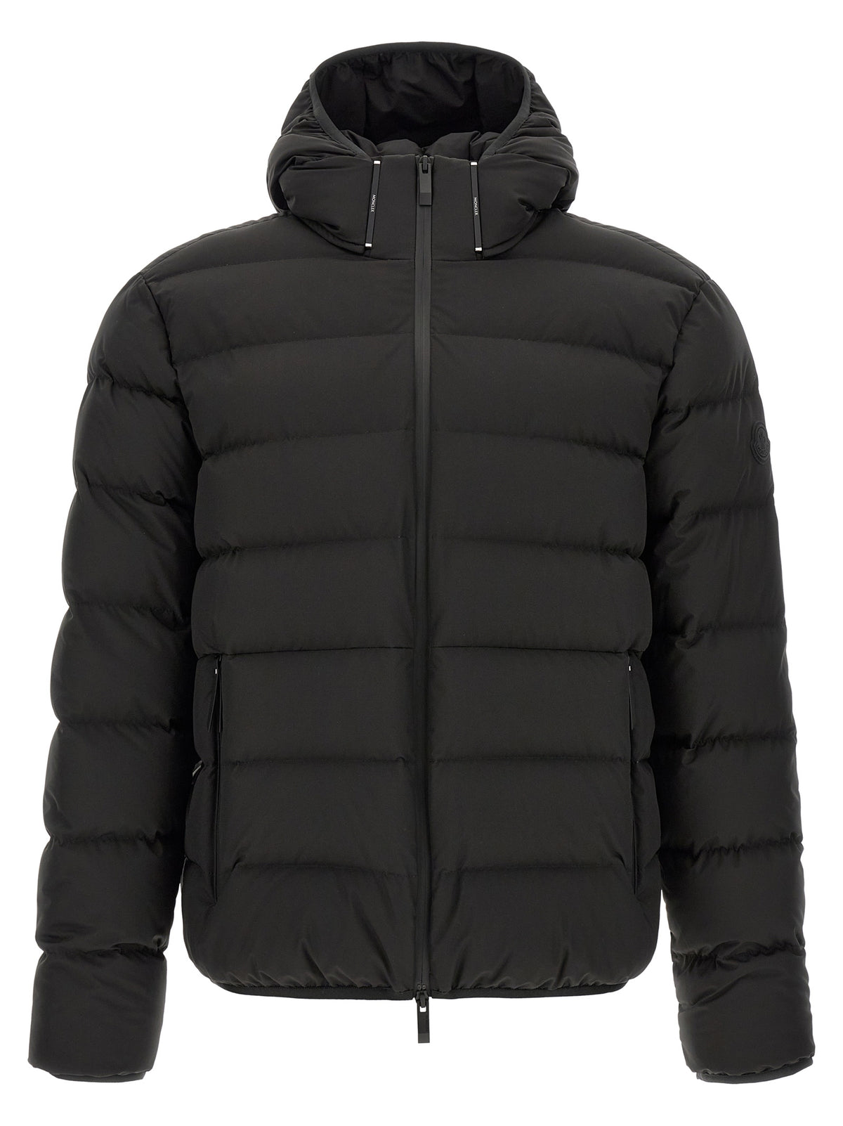 Black Polyester Full-Length Jacket