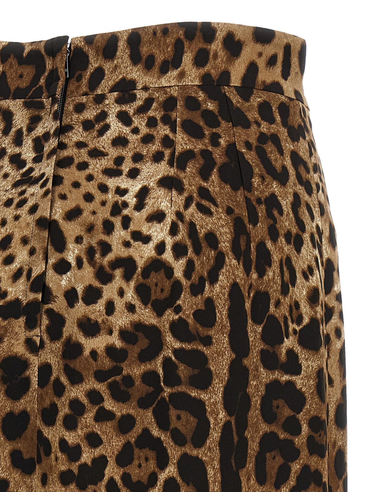 Brown Viscose Midi Skirt