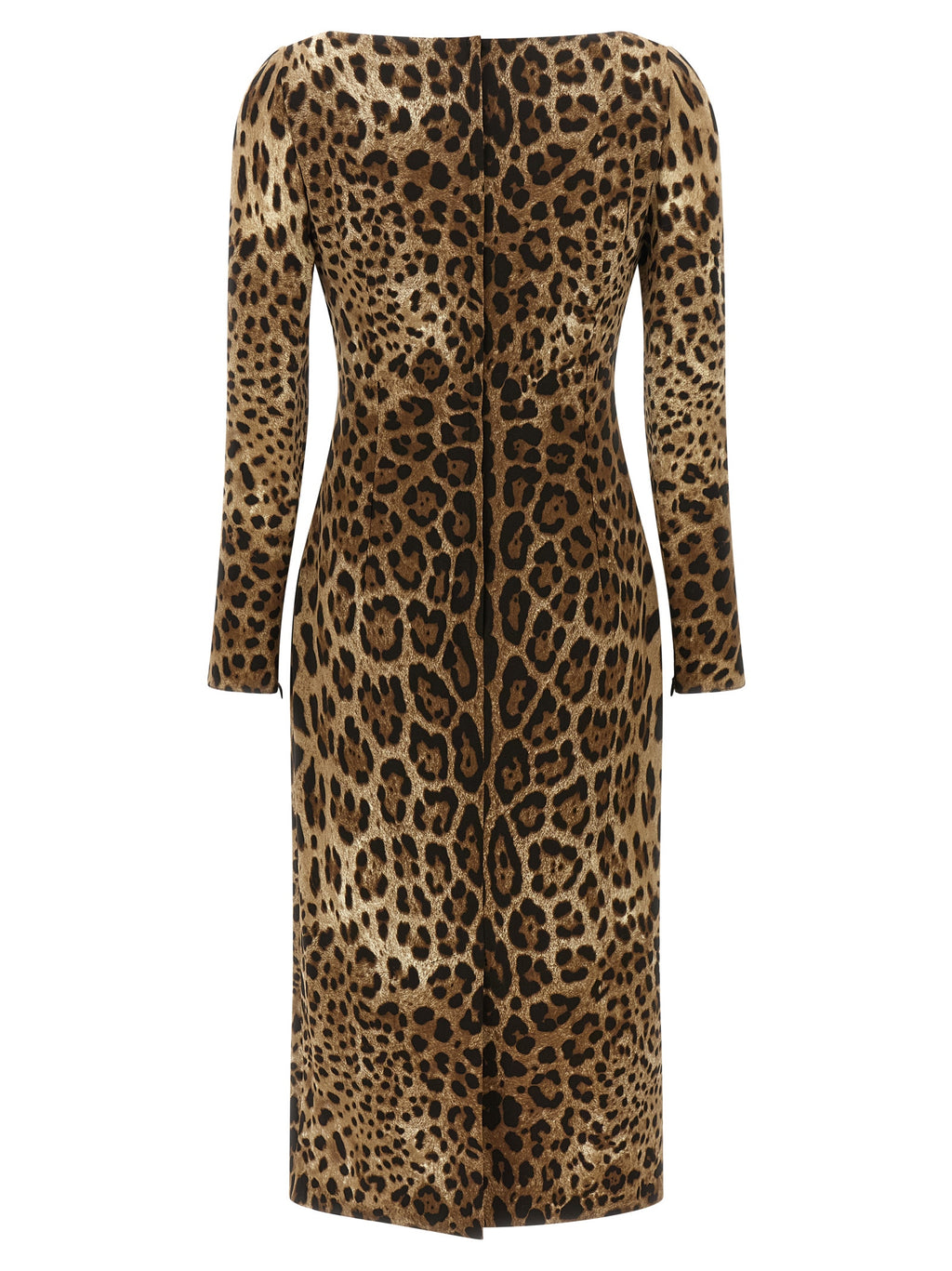 Brown Viscose Midi Dress