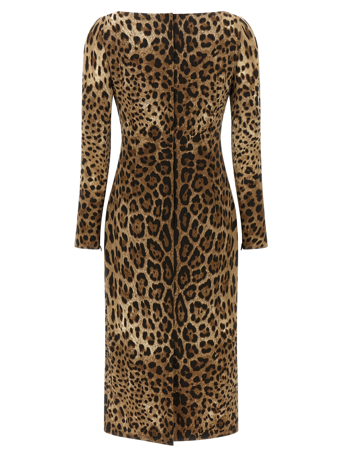 Brown Viscose Midi Dress