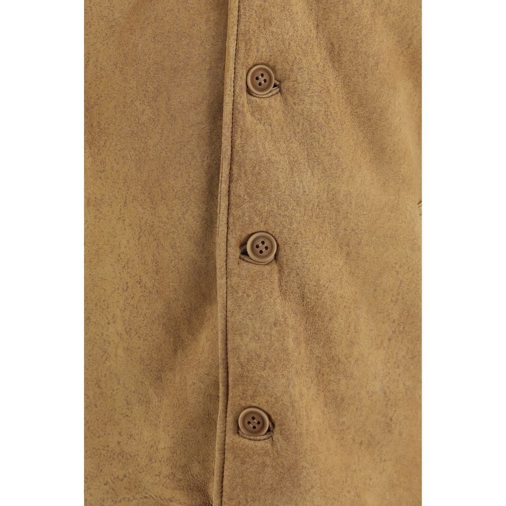 Brown Calf Leather Bos Taurus Full-Length Jacket