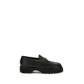 Black Calf Leather Bos Taurus Platform Loafers