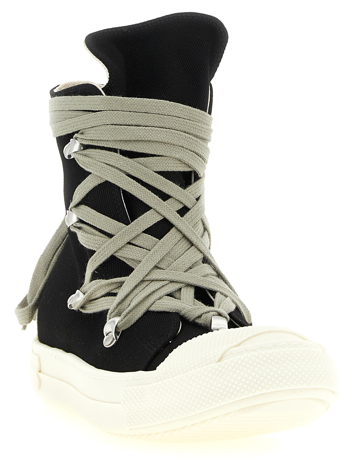Black Cotton High Top Sneakers
