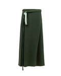 Women Silk Skirt in Dark Green