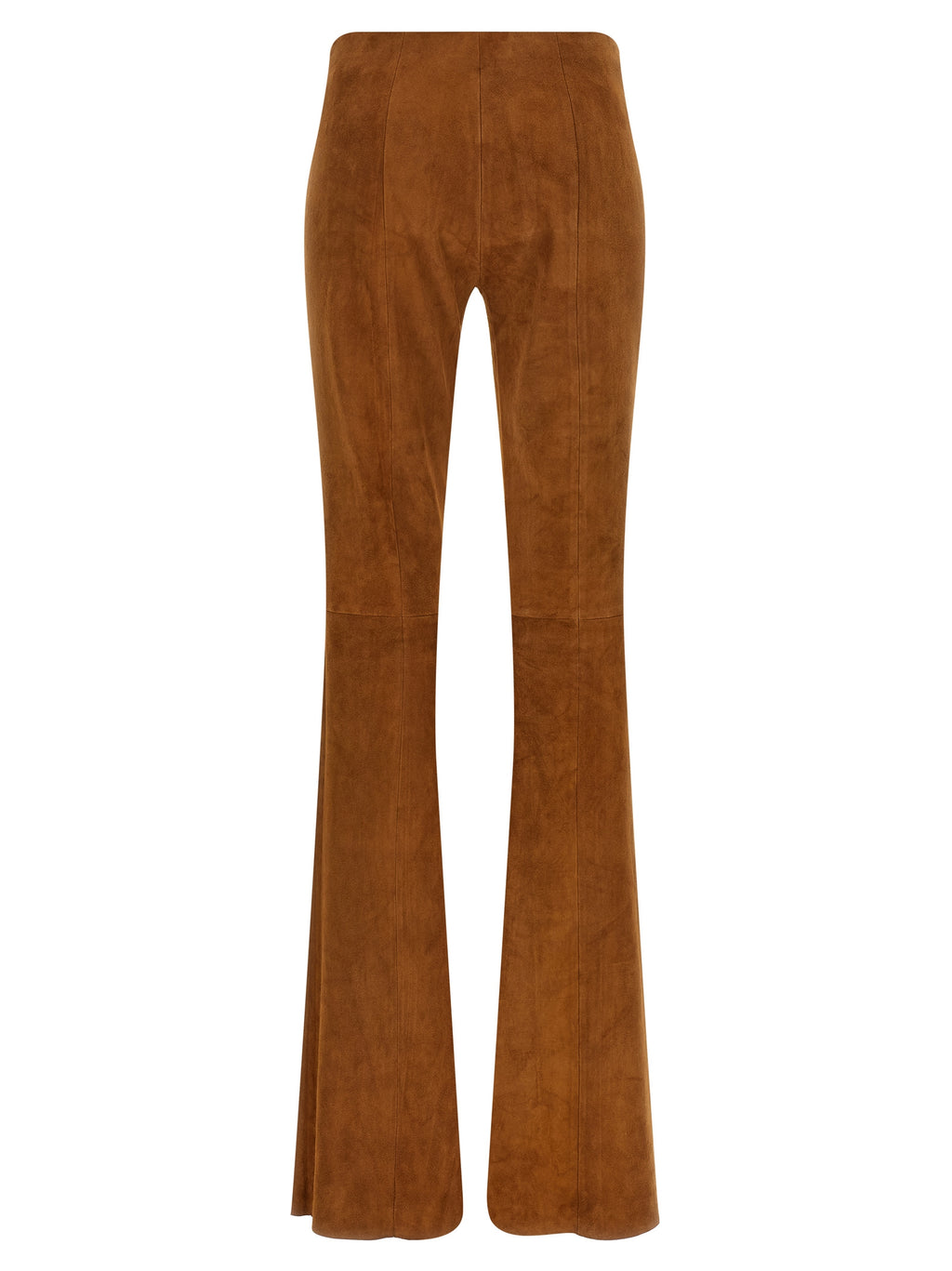 Brown Lamb Leather Flared Pants