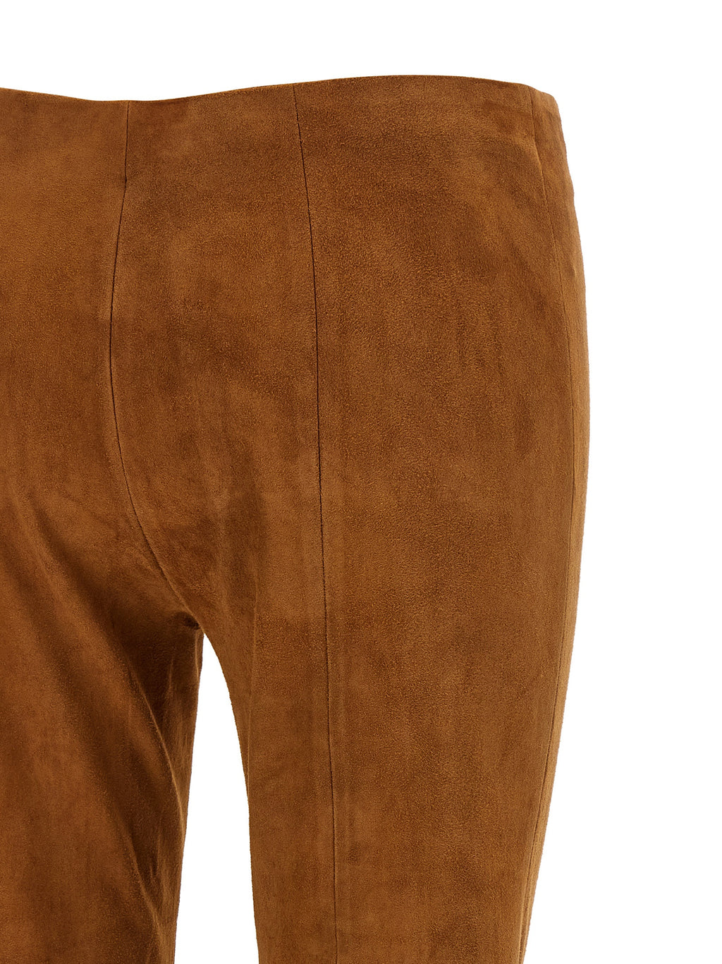 Brown Lamb Leather Flared Pants
