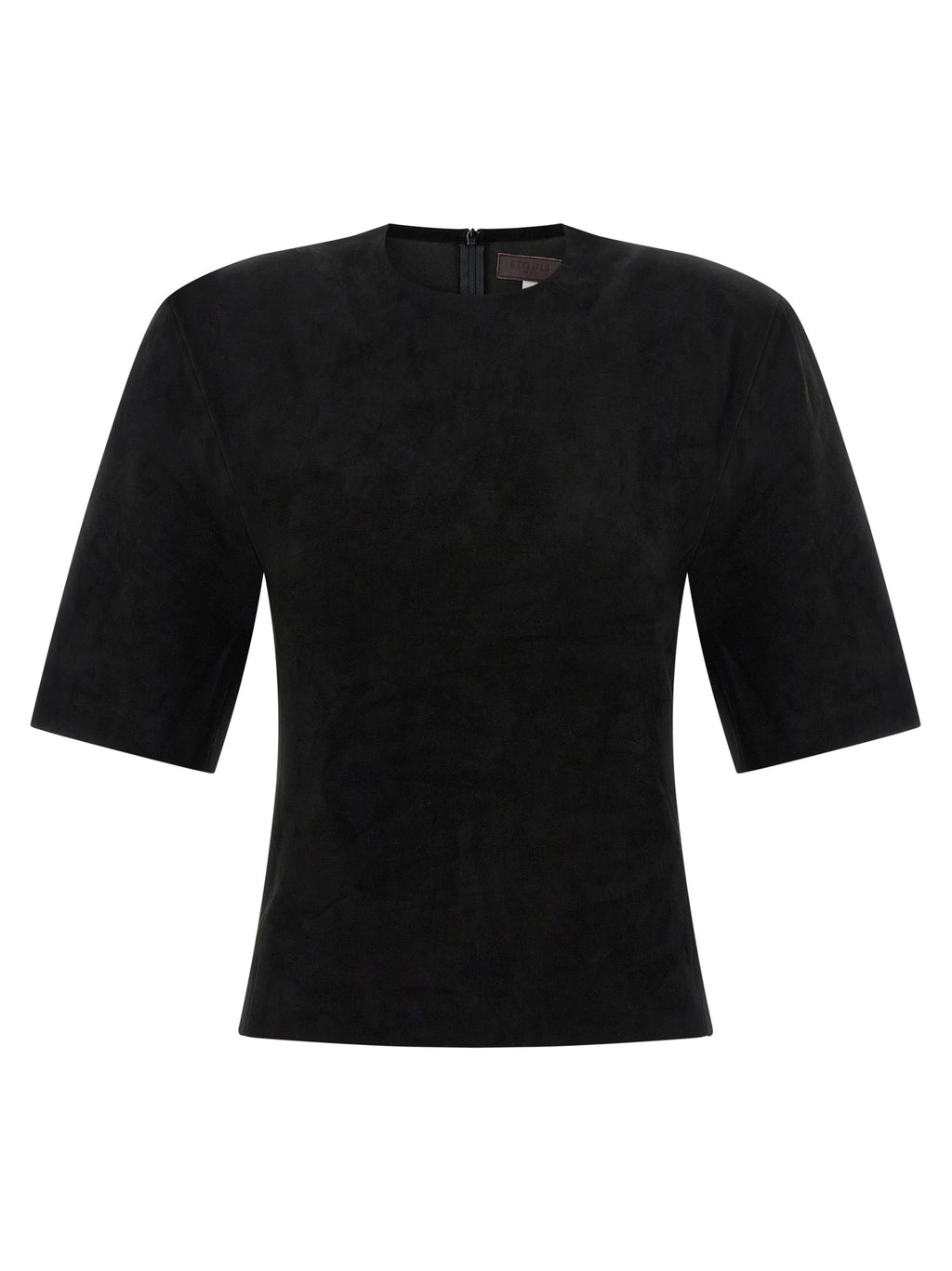 Black Lamb Leather T-Shirt