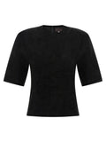 Black Lamb Leather T-Shirt