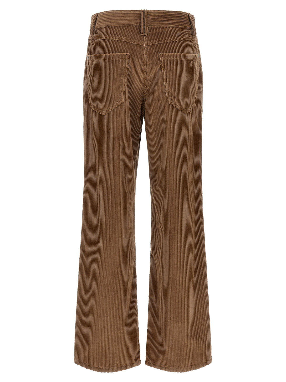 Brown Cotton Casual Pants