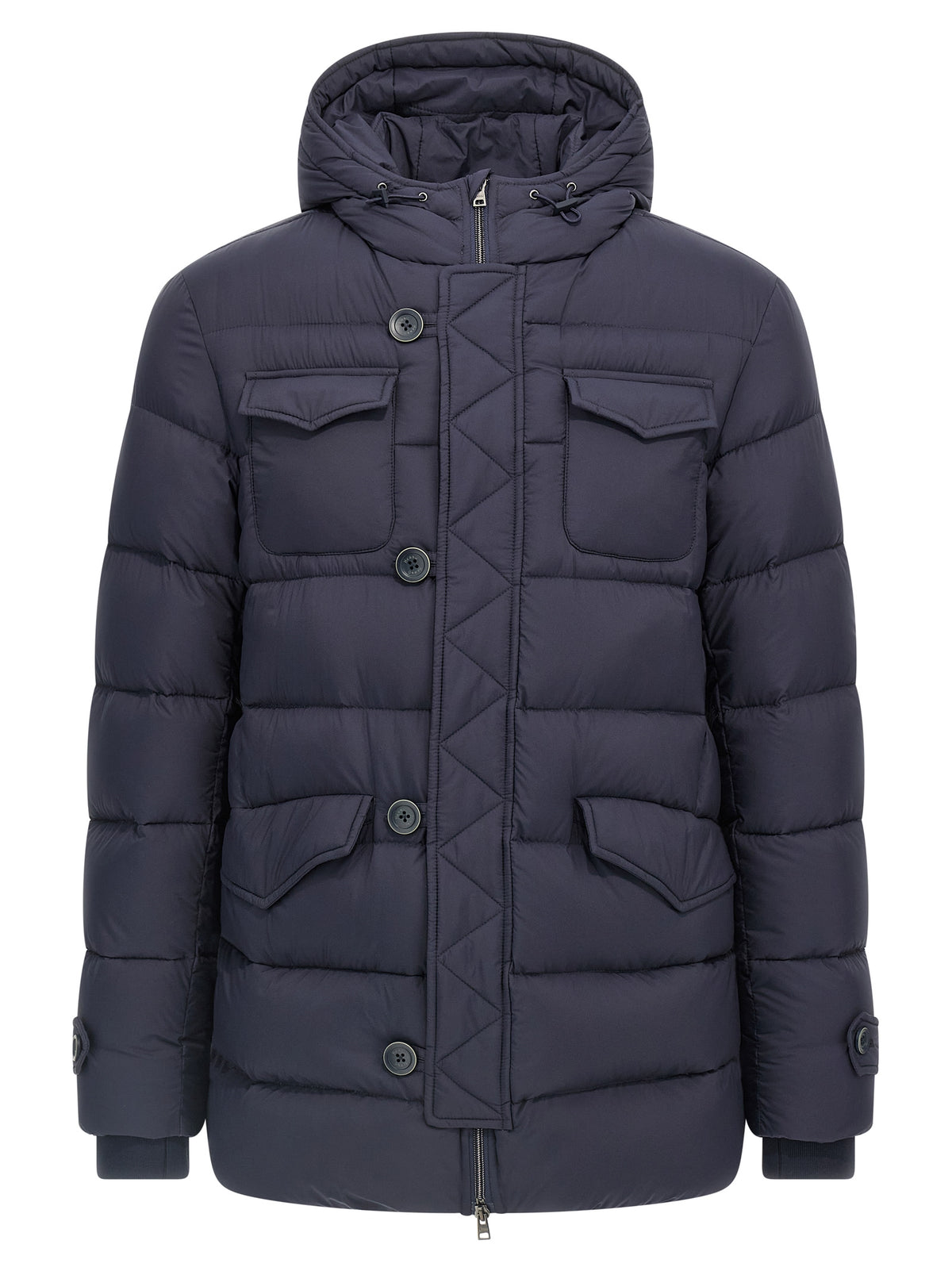 Blue Polyamide Full-Length Jacket