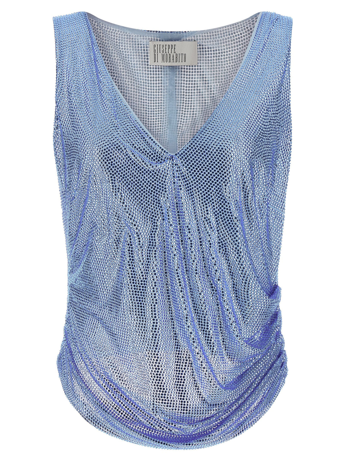 Blue Polyamide Tank Tops