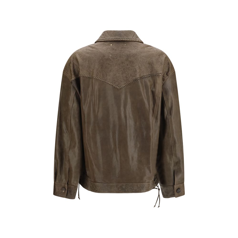 Brown Lamb Ovis Aries Leather Jacket