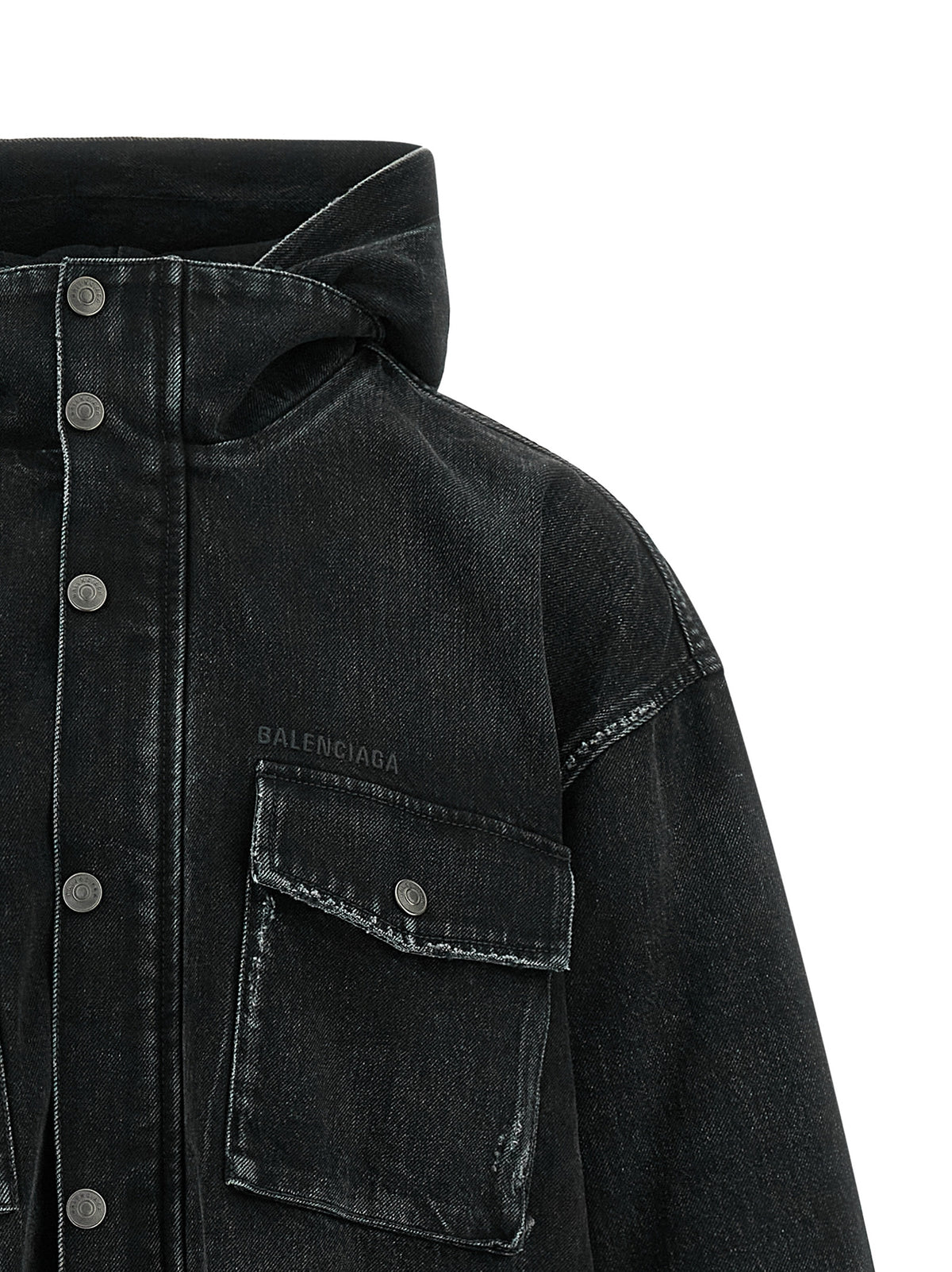 Black Cotton Denim Jacket