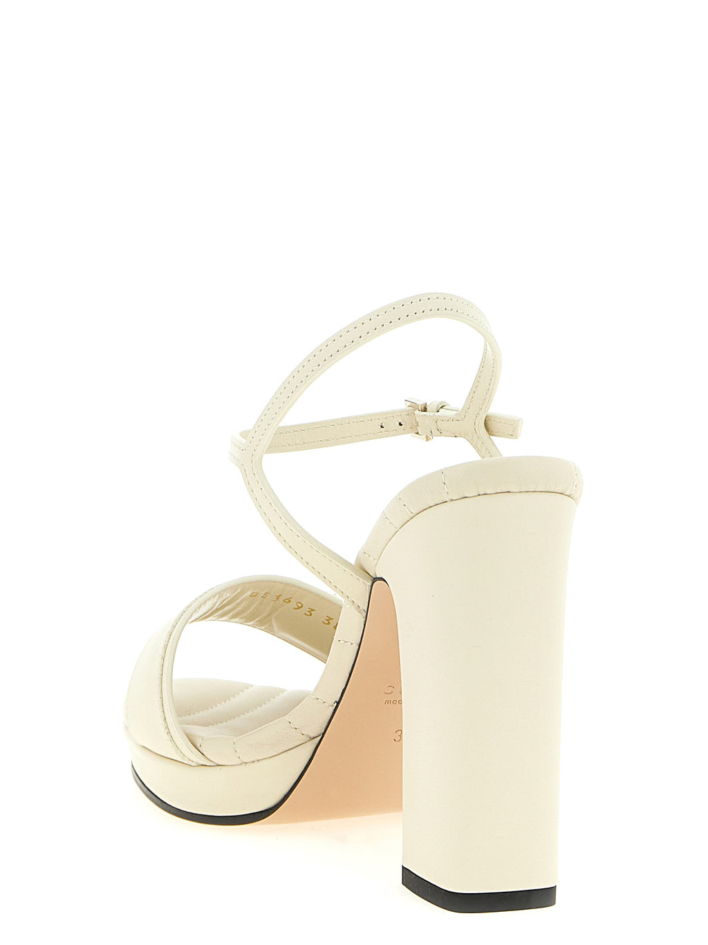 White Calfskin Stiletto Heel Sandals