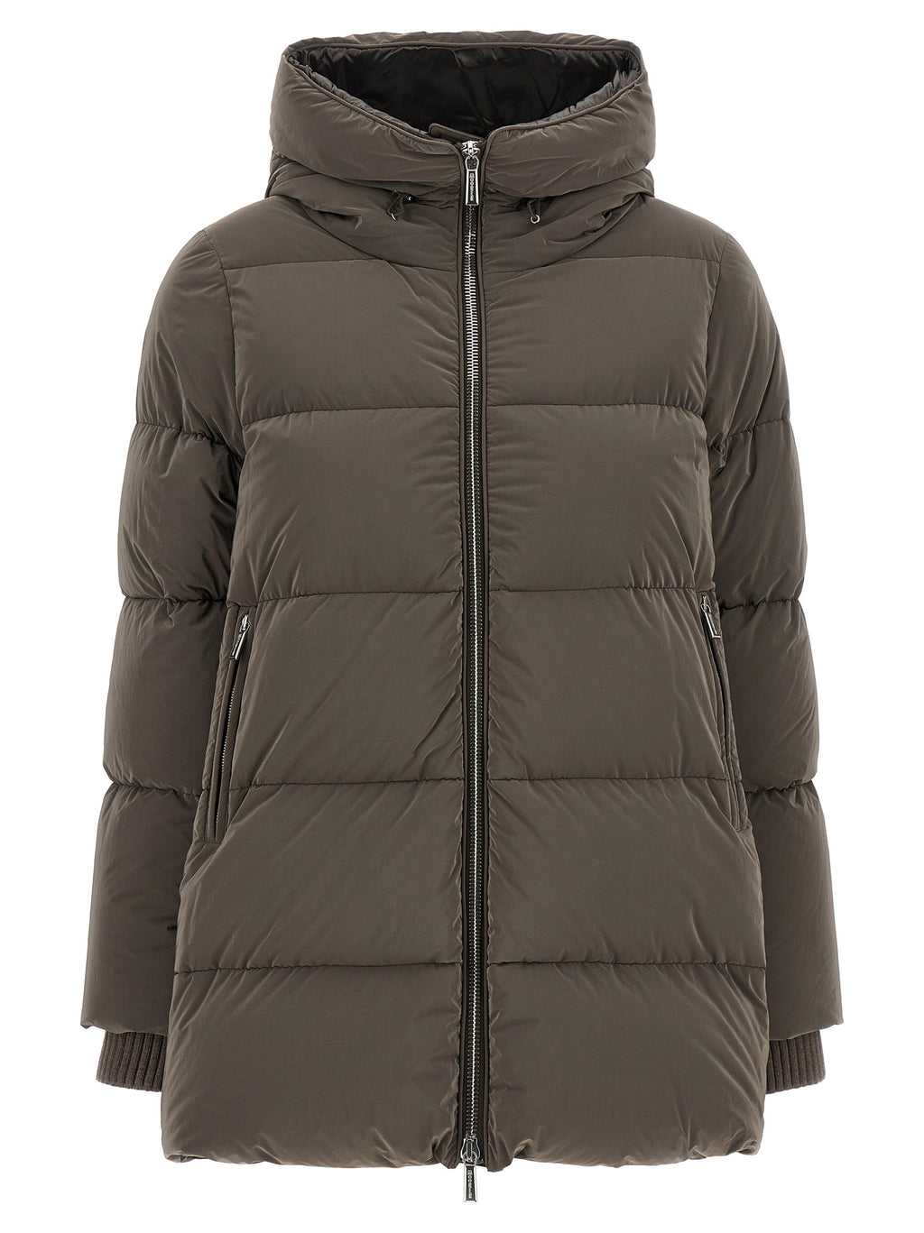 Brown Wool Full-Length Jacket