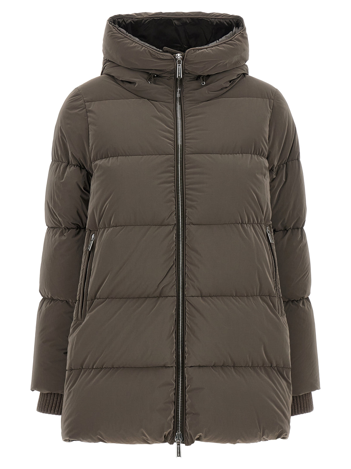 Brown Wool Full-Length Jacket