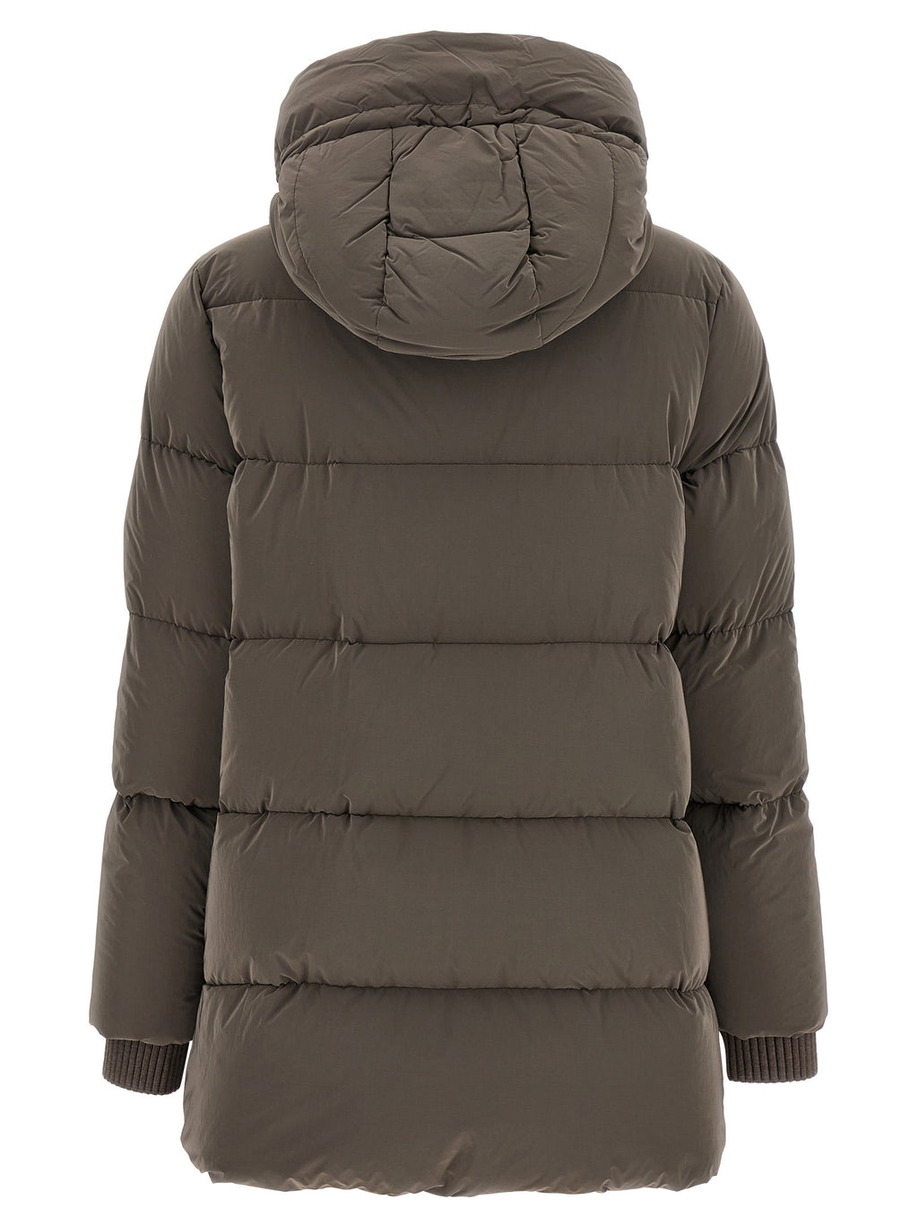 Brown Wool Full-Length Jacket