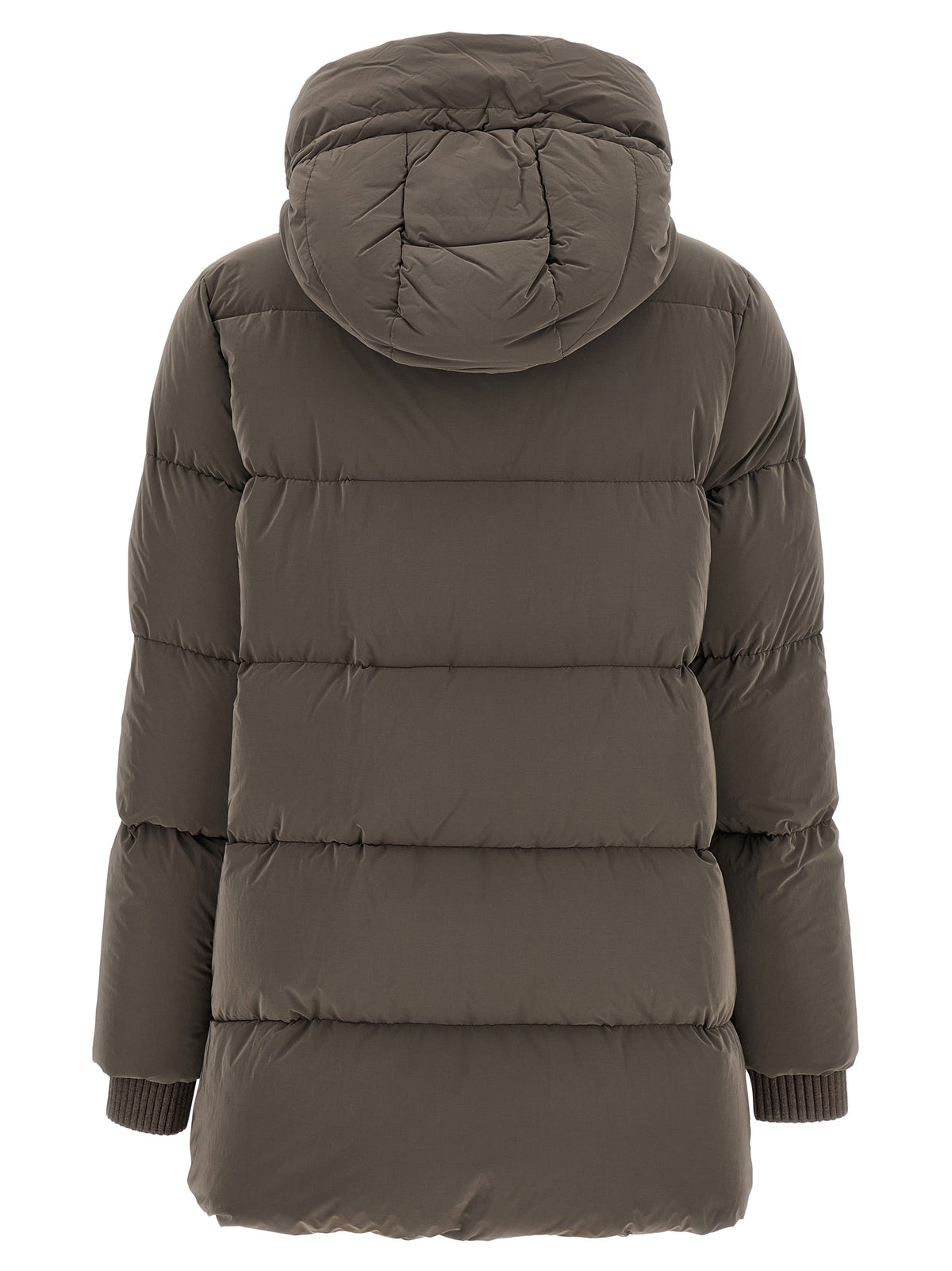 Brown Wool Full-Length Jacket