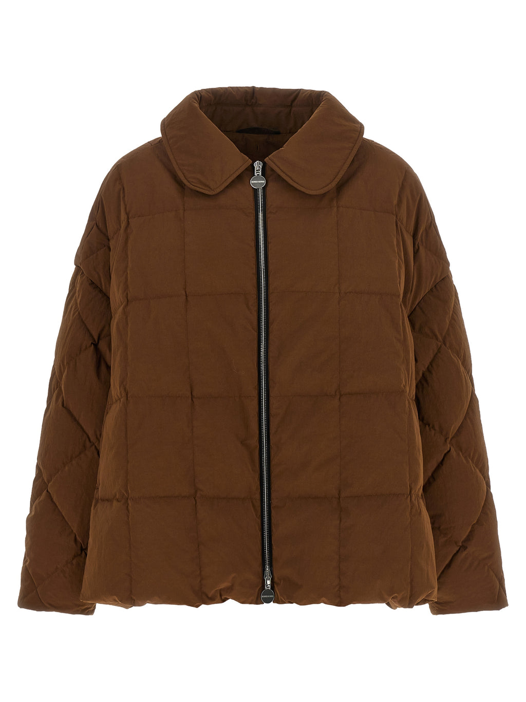 Brown Polyester Full-Length Jacket