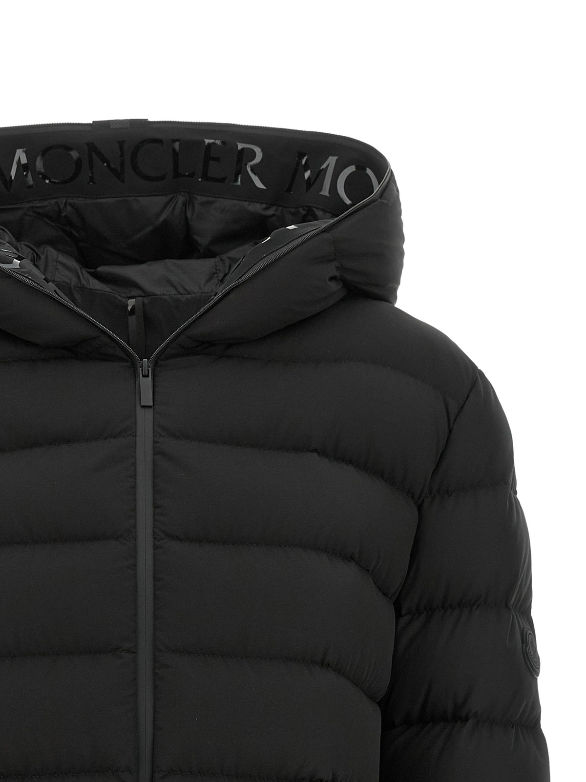 Black Polyester Full-Length Jacket
