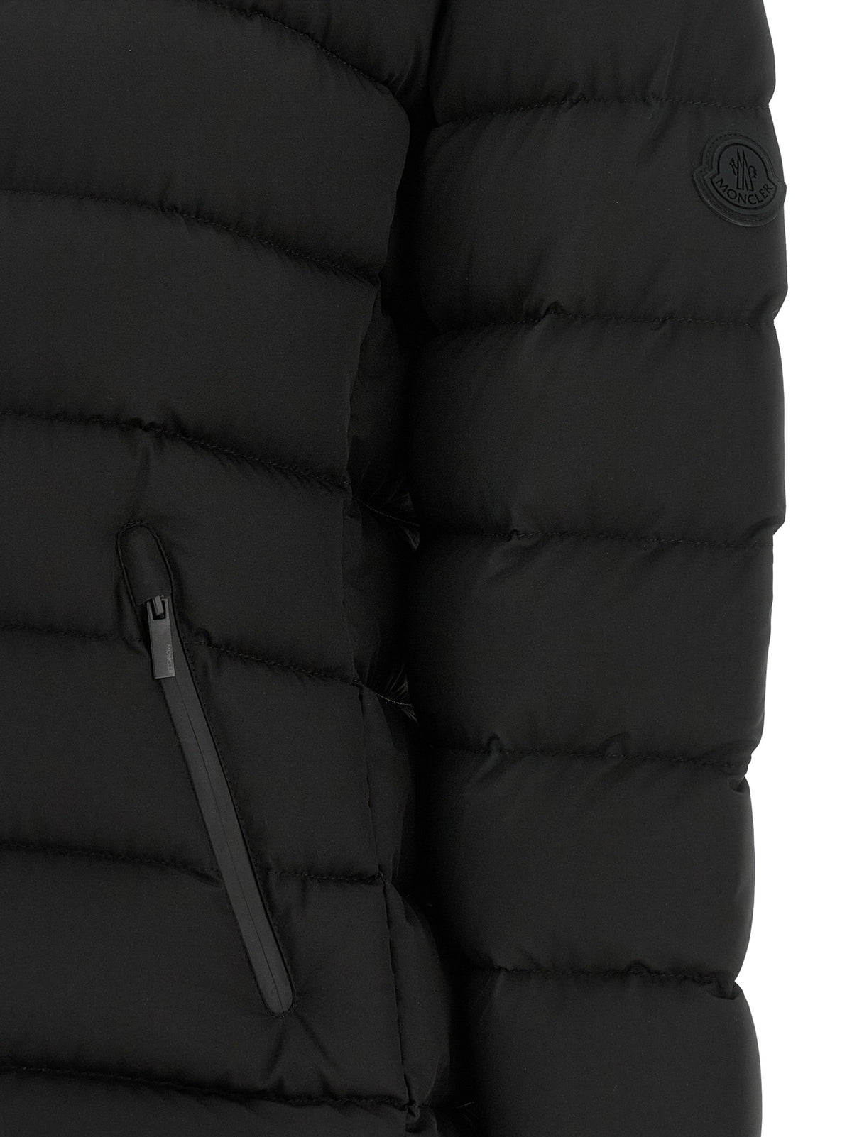 Black Polyester Full-Length Jacket