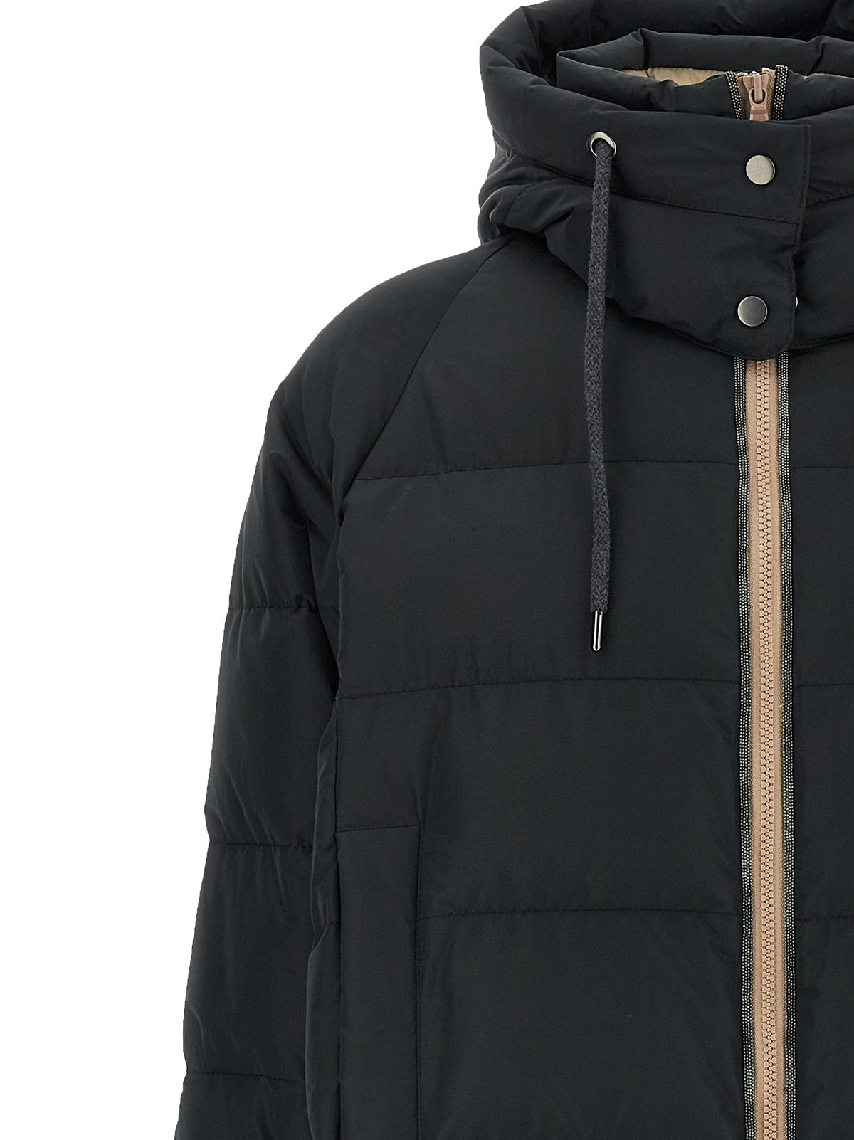 Black Cotton Full-Length Jacket