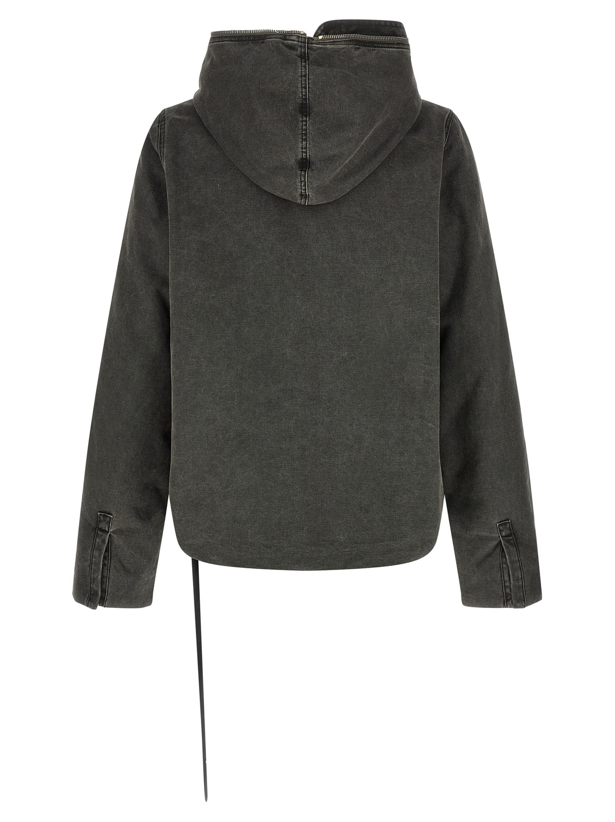 Gray Cotton Full-Length Jacket