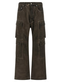Gray Cotton Cargo Pants