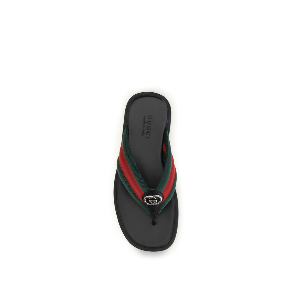 Black Polyamide Flip-Flop Sandals