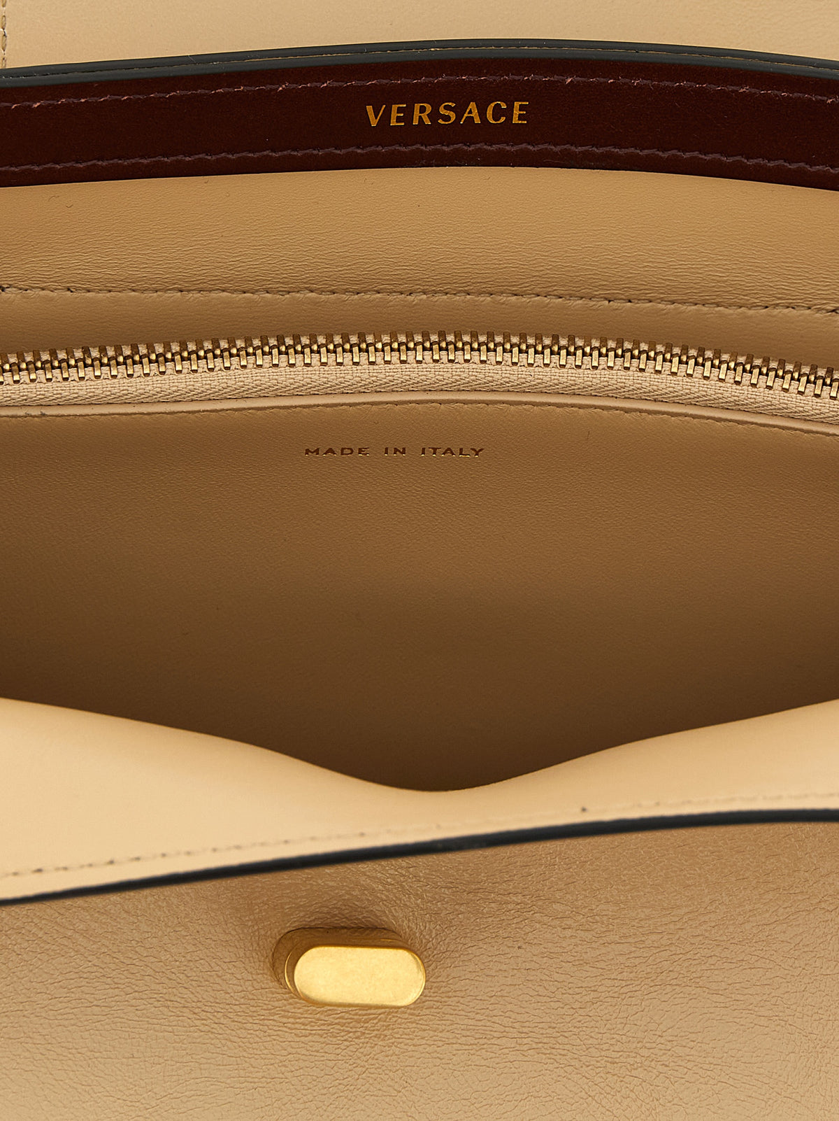 Beige Calfskin Shoulder Bag