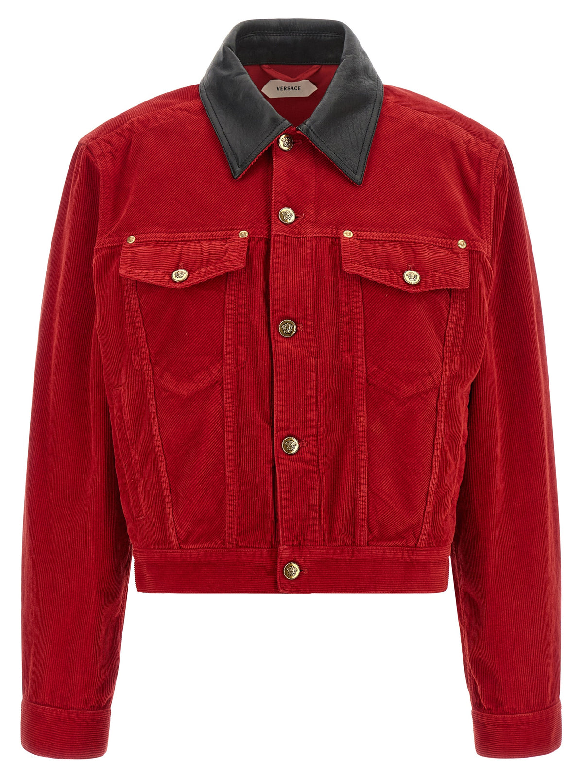 Red Cotton Full-Length Jacket