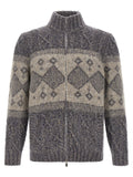 Gray Virgin Wool Cardigan