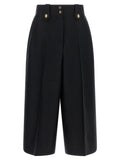 Black Wool Cropped Pants