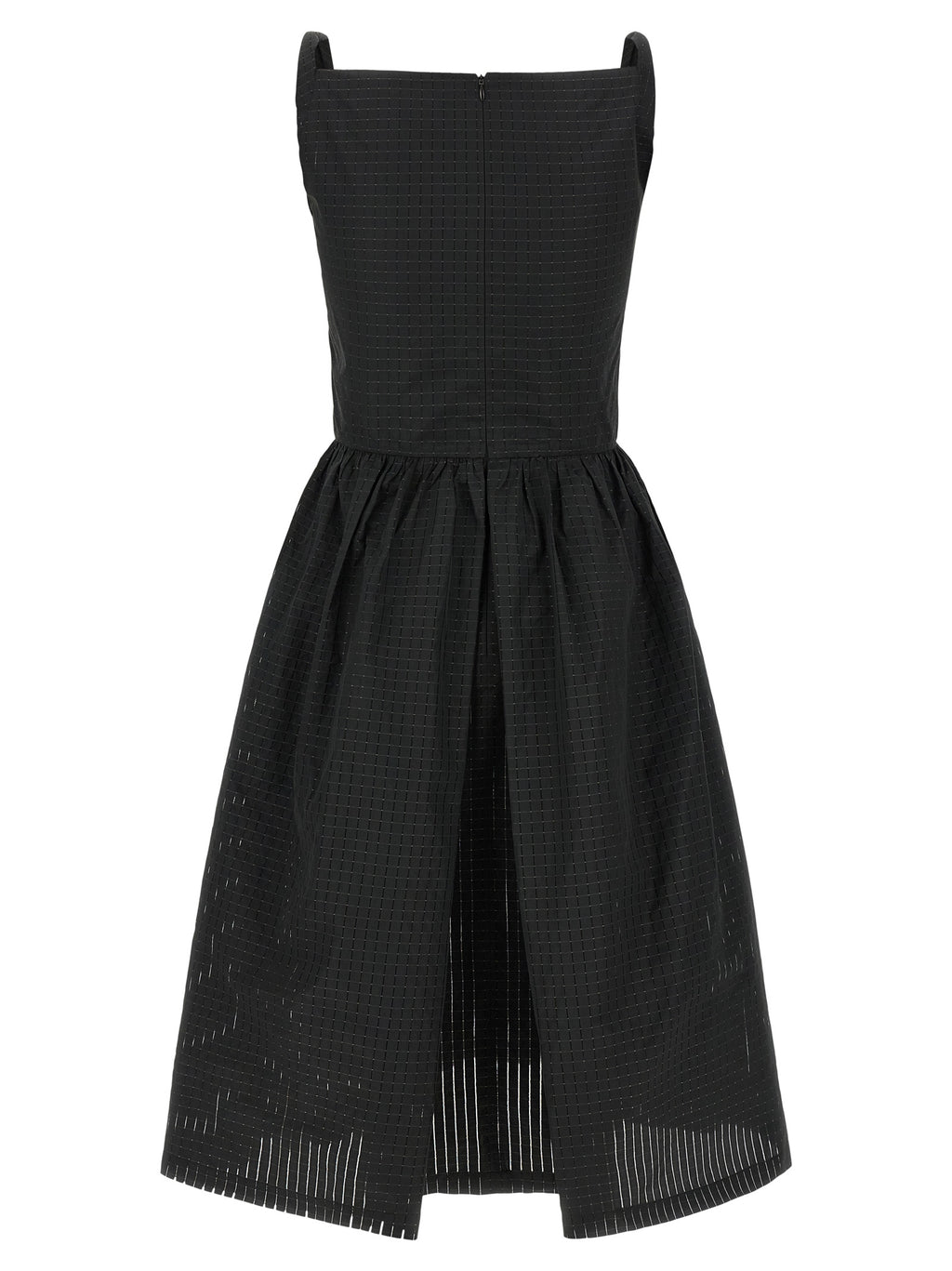 Black Polyester Midi Dress
