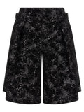 Black Polyester Bermuda Shorts