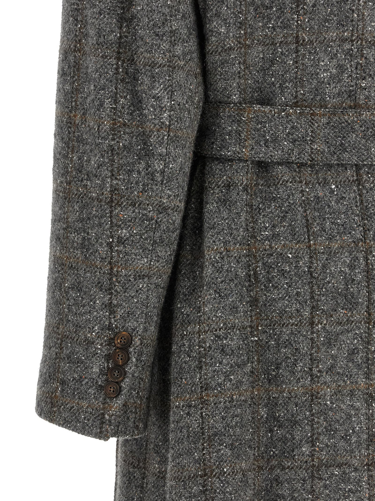 Gray Alpaca Leather Coat