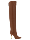Brown Calfskin Over The Knee
