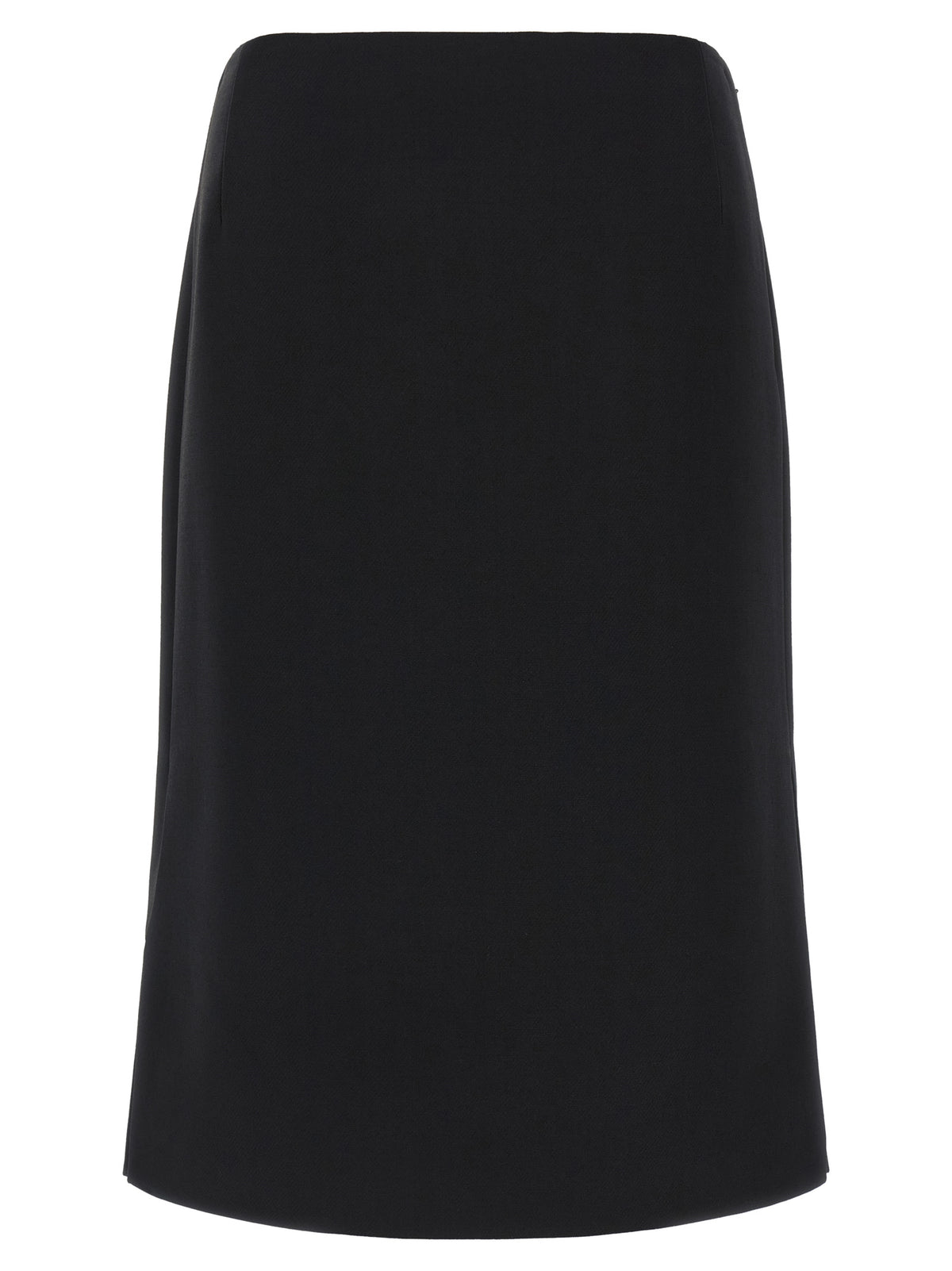 Black Wool Midi Skirt