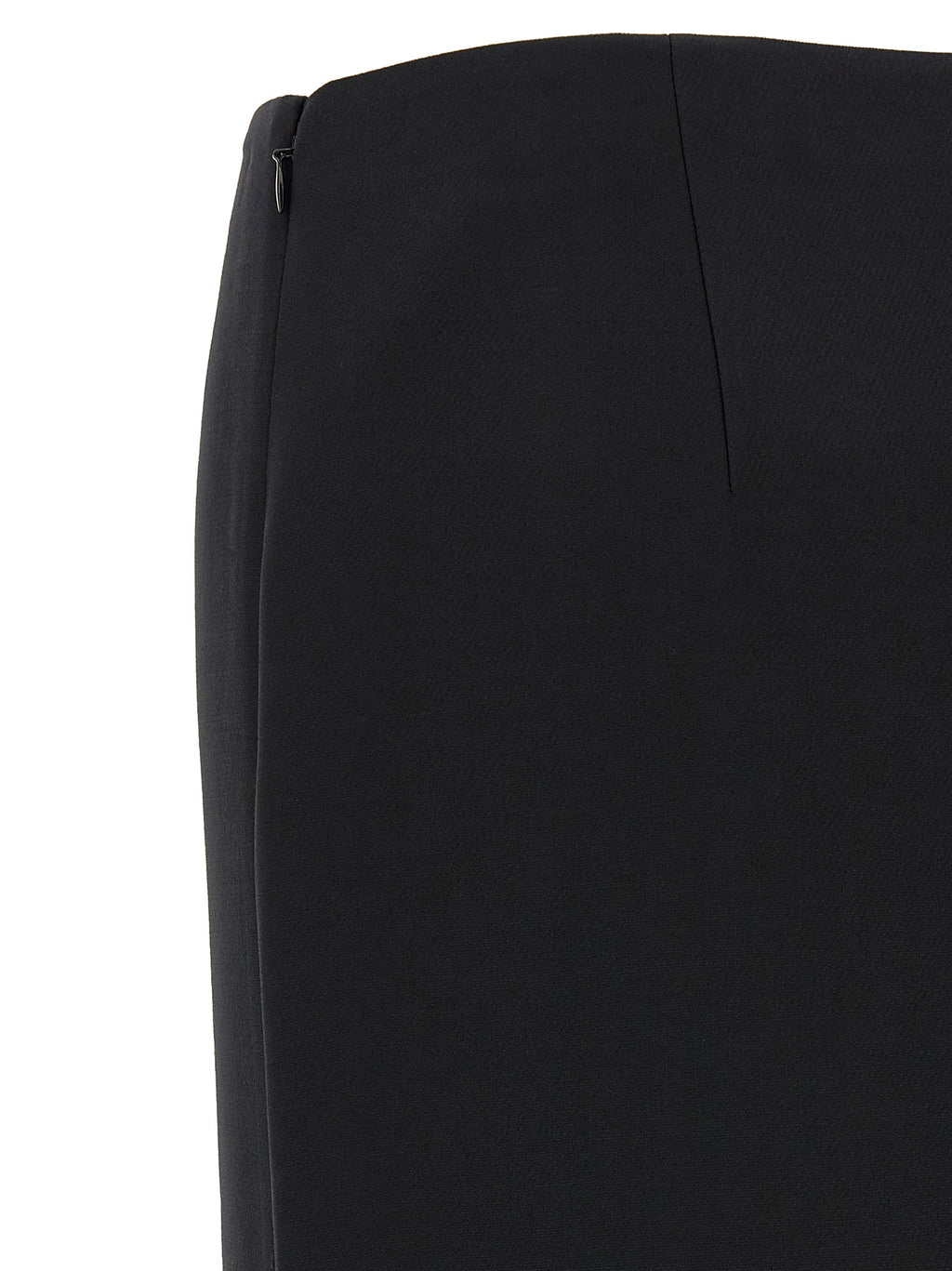 Black Wool Midi Skirt