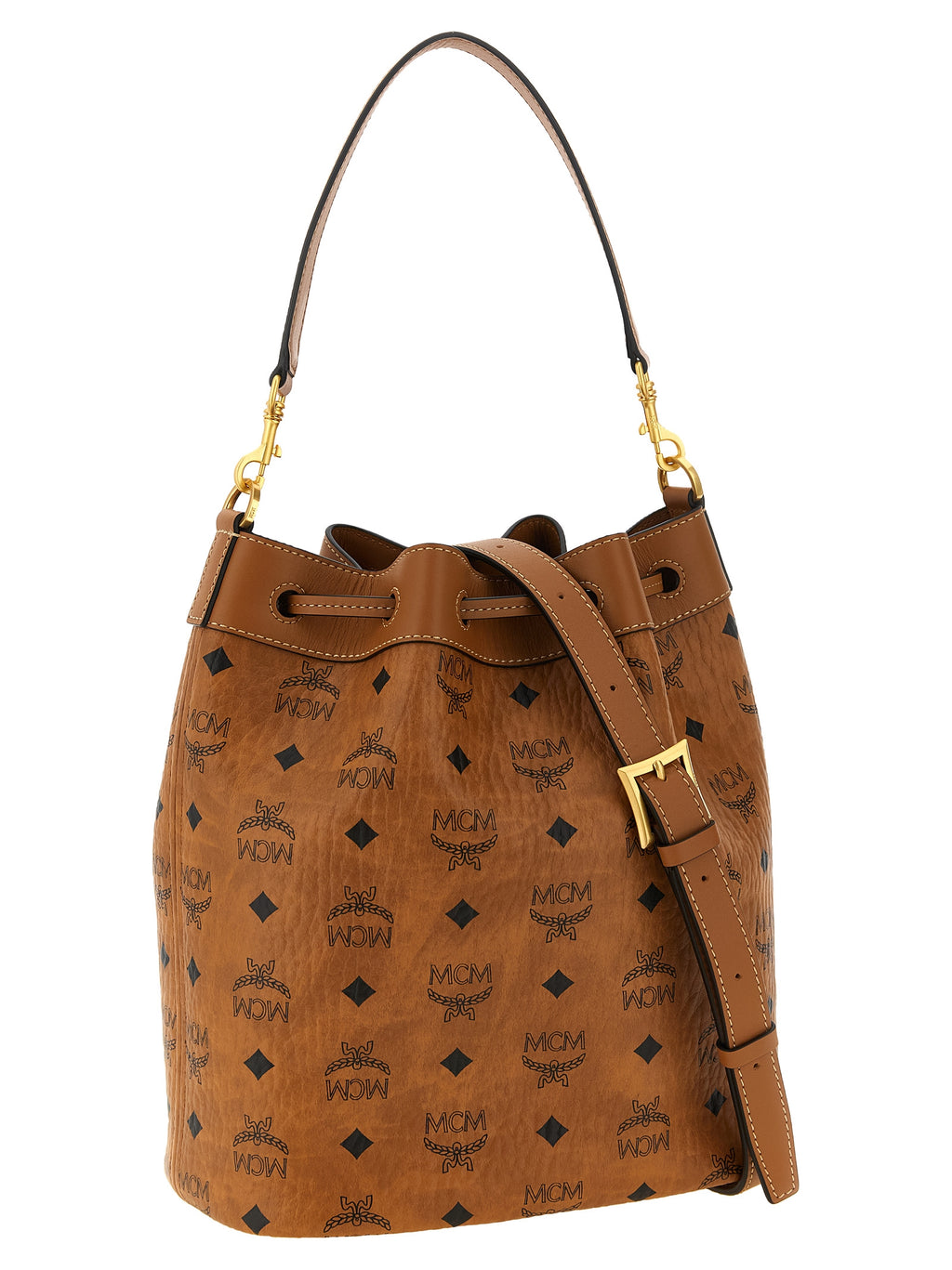 Brown Polyethylene Shoulder Bag