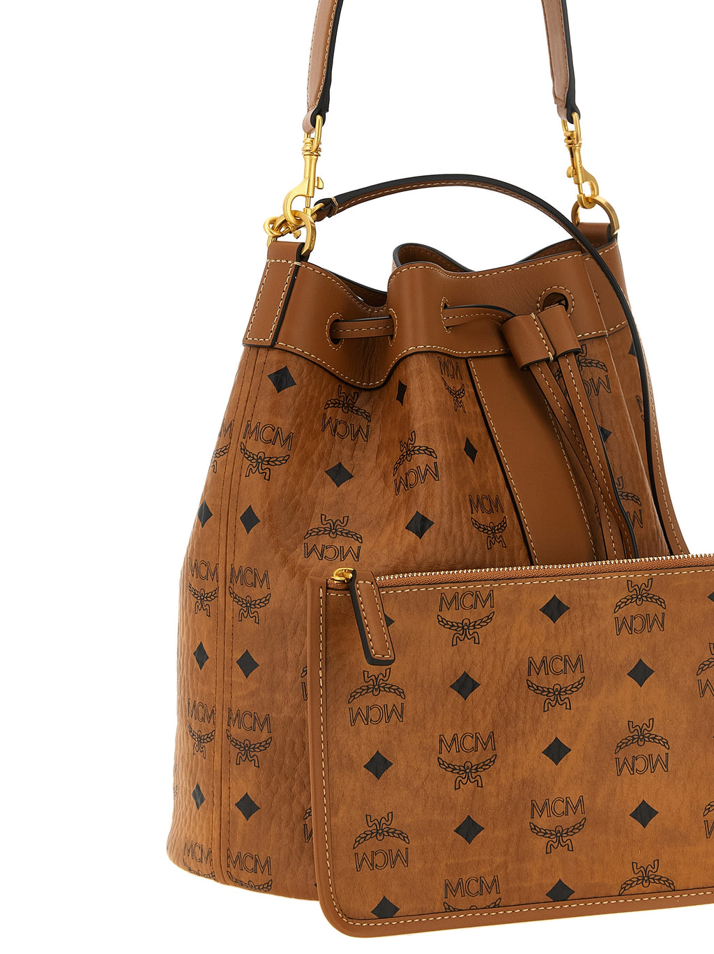 Brown Polyethylene Shoulder Bag
