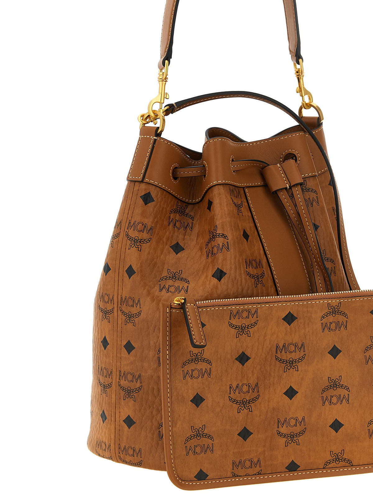 Brown Polyethylene Shoulder Bag