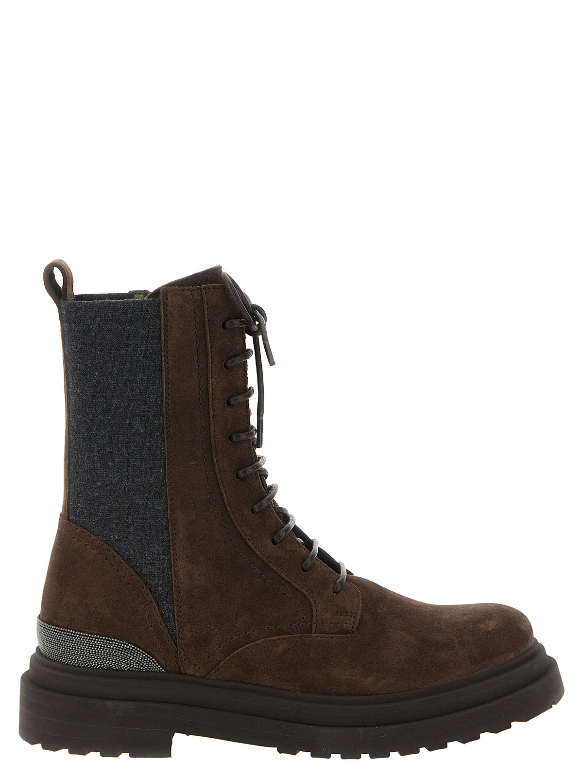 Brown Calfskin Lace-Up Boots
